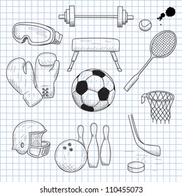 vector illustration of objects on the topic of sports