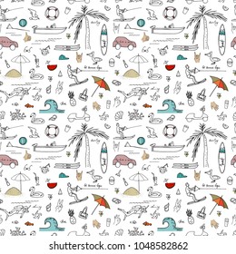 Vector illustration. Vector objects set. Summer time . Element of seamless pattern.