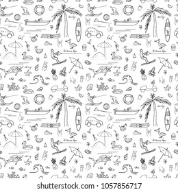 Vector illustration. Vector objects set. Summer time . Element of seamless pattern.