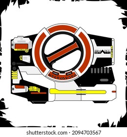 Vector illustration objects super hero masked rider faiz blaster device