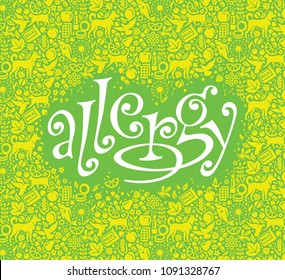 Vector illustration of objects that could cause the allergy