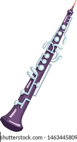 Vector illustration of an oboe. Classical musical instruments. Warm and violet colors.