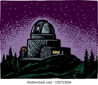 Vector illustration of observatory