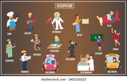 Vector Illustration of Occupation set