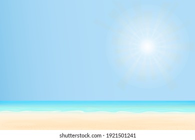 Vector illustration - Ocean on background. Banner, site, poster template with place for your text.