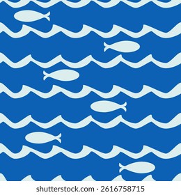 Vector illustration of ocean waves lines, stripes, collage, geometric, patterned paper, ocean, tropical beach, ethnic, retro, vintage, summer holiday design element for print design, seamless, modern.