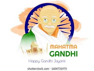 Vector illustration October 2 Mahatma Gandhi Jayanti Indian freedom fighter design for poster.