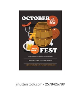 Vector illustration of October fest flyer poster template design