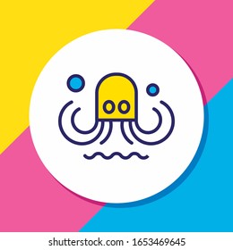 Vector illustration of octopus icon colored line. Beautiful naval element also can be used as tentacle icon element.