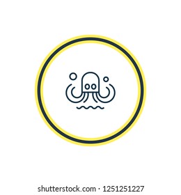 Vector illustration of octopus icon line. Beautiful marine element also can be used as tentacle icon element.