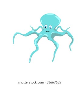 vector illustration of octopus (isolated)