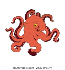 ilustração vetorial de polvo em aparências originais