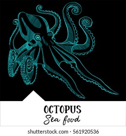 Vector illustration octopus for a seafood menu