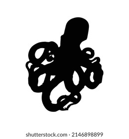 Vector illustration of octopus silhouette