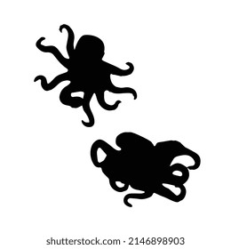 Vector illustration of octopus silhouette