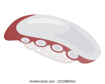 Vector Illustration Of Octopus Sushi