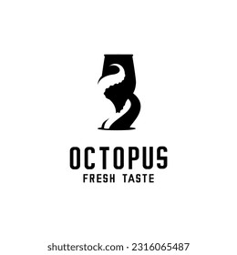 vector illustration of an octopus or tentacle wrapped around a glass of wine