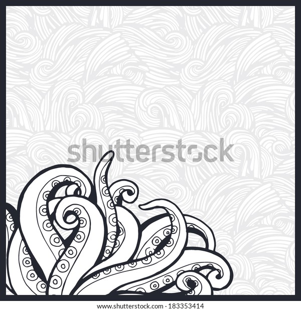 Vector Illustration Octopus Tentacles Stock Vector (Royalty Free) 183353414