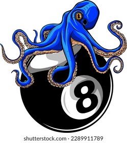 vector illustration of octopus and tentacles on white background