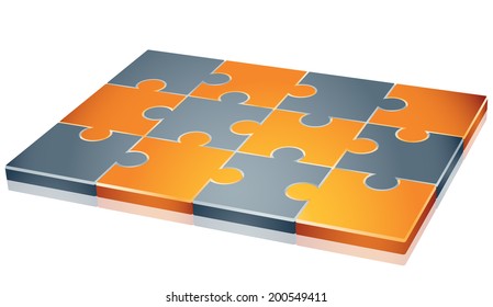Vector illustration od 3d puzzle.