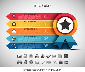 Vector illustration od business infographic made of medal.