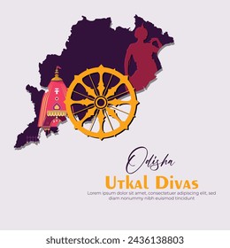 Vector illustration Odisha day - Utkal Divas editable post banner template