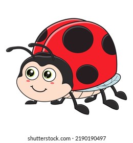 vector illustration ofcute ladybug cartoon