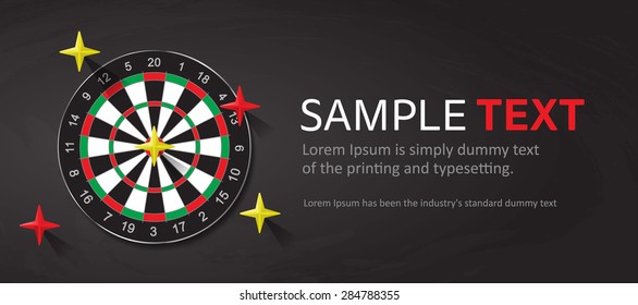 vector illustration off archery target  board banner in black background , marketing, business  goal.