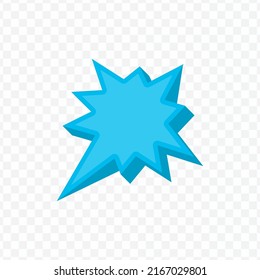 Vector Illustration Off Blue Chat Bubble With Star Shape On Transparent Background (PNG). Creative 3D Vector Illustration