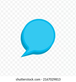 Vector illustration off blue chat bubble with circle shape on transparent background (PNG). Creative 3D vector illustration