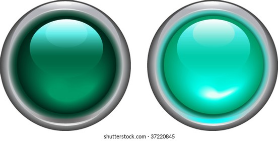 vector illustration off cyan on and off buttons - lights