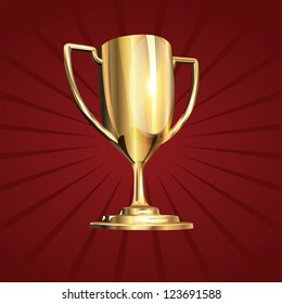 Vector illustration off a golden trophy