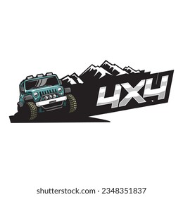 Vector illustration Off Road 4x4 Car for logo template or illustration.