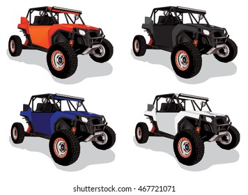 Vector Illustration Of Off Road Race Vehicle