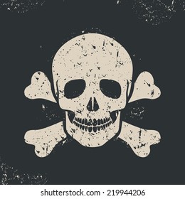 Vector illustration off skull and crossbones. Sign danger, EPS 8.