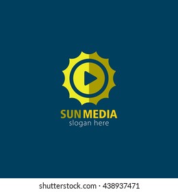 Vector illustration off sun media logo design template. flat style design