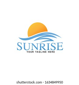 Vector illustration off sunrise or sun logo design template.