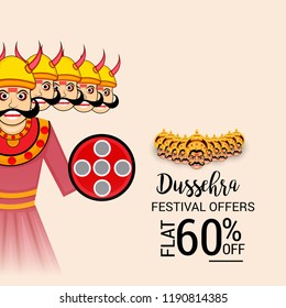 Vector illustration of a Offer Background for Dussehra celebration.