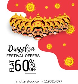 Vector illustration of a Offer Background for Dussehra celebration.