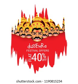 Vector illustration of a Offer Background for Dussehra celebration.