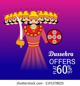 Vector illustration of a Offer Background for Dussehra Celebration.