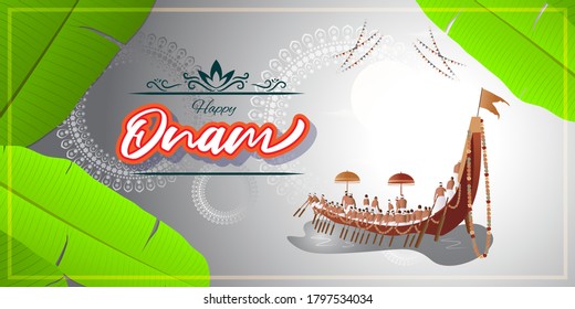VECTOR ILLUSTRATION OF OFFER BANNER , GREETING FOR INDIAN FESTIVAL ONAM MEANS ONAM. FESTIVE BACKGROUND CONCEPT