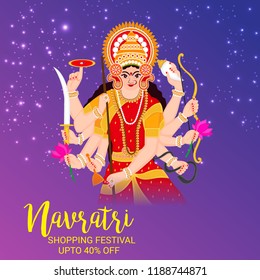 Vector Illustration Offer Banner Happy Navratri Stock Vector (Royalty ...