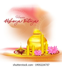 VECTOR ILLUSTRATION OFFER BANNER FOR INDIAN FESTIVAL WITH TEXT  AKSHAYA TRITIYA MEANS  AKSHAYA TRITIYA'