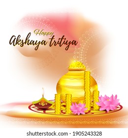 ILUSTRACIÓN DE VECTOR OFRECE BANNER PARA EL FESTIVAL INDIO CON TEXTO AKSHAYA TRITIYA SIGNIFICA AKSHAYA TRITIYA'