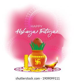ILUSTRACIÓN DE VECTOR OFRECE BANNER PARA EL FESTIVAL INDIO CON TEXTO AKSHAYA TRITIYA SIGNIFICA AKSHAYA TRITIYA'