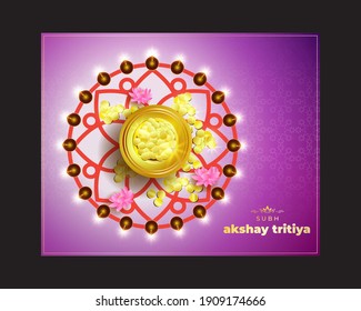 VECTOR ILLUSTRATION OFFER BANNER FOR INDIAN FESTIVAL WITH TEXT  AKSHAYA TRITIYA MEANS  AKSHAYA TRITIYA'