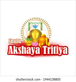 ILUSTRACIÓN DE VECTOR OFRECE BANNER PARA EL FESTIVAL INDIO CON TEXTO AKSHAYA TRITIYA SIGNIFICA AKSHAYA TRITIYA'