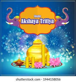 ILUSTRACIÓN DE VECTOR OFRECE BANNER PARA EL FESTIVAL INDIO CON TEXTO AKSHAYA TRITIYA SIGNIFICA AKSHAYA TRITIYA'
