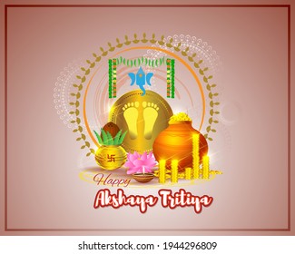 ILUSTRACIÓN DE VECTOR OFRECE BANNER PARA EL FESTIVAL INDIO CON TEXTO AKSHAYA TRITIYA SIGNIFICA AKSHAYA TRITIYA'